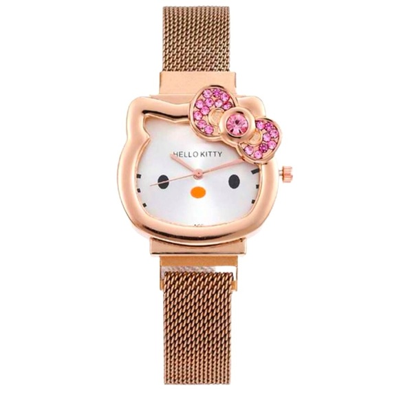 Women’s Hello Kitty Rose Gold Watch with Pink Bow - NWT - Picture 1 of 3
